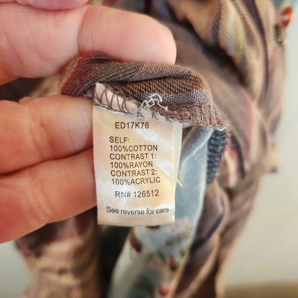 Aratta Silent Journey Mixed Print Long Sleeve Dress Size Medium Anthro Boho - Picture 13 of 16